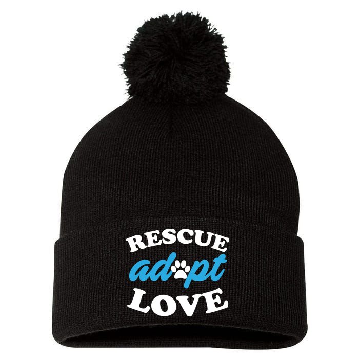 Rescue Adopt Love Pom Pom 12in Knit Beanie