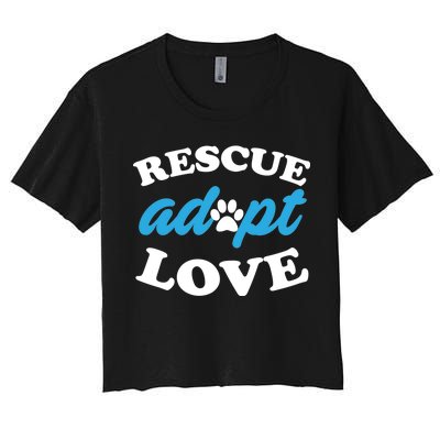 Rescue Adopt Love Women's Crop Top Tee