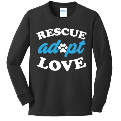 Rescue Adopt Love Kids Long Sleeve Shirt