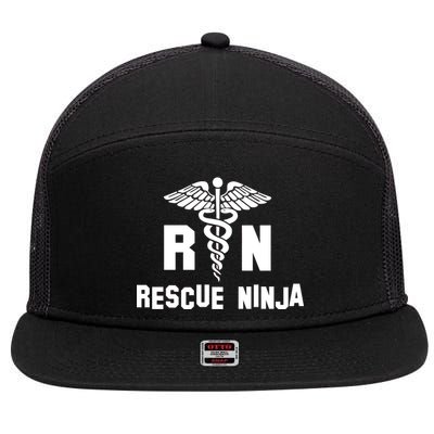 Rescue Ninja RN Nurse 7 Panel Mesh Trucker Snapback Hat