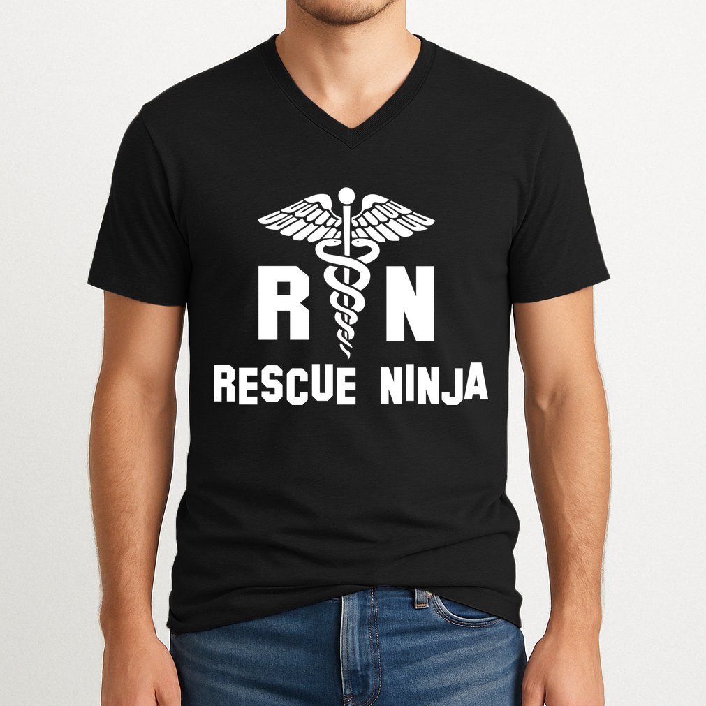 Rescue Ninja RN Nurse V-Neck T-Shirt