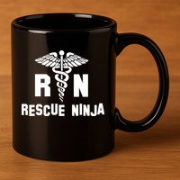 Rescue Ninja RN Nurse 11oz C Handle Ceramic Mug