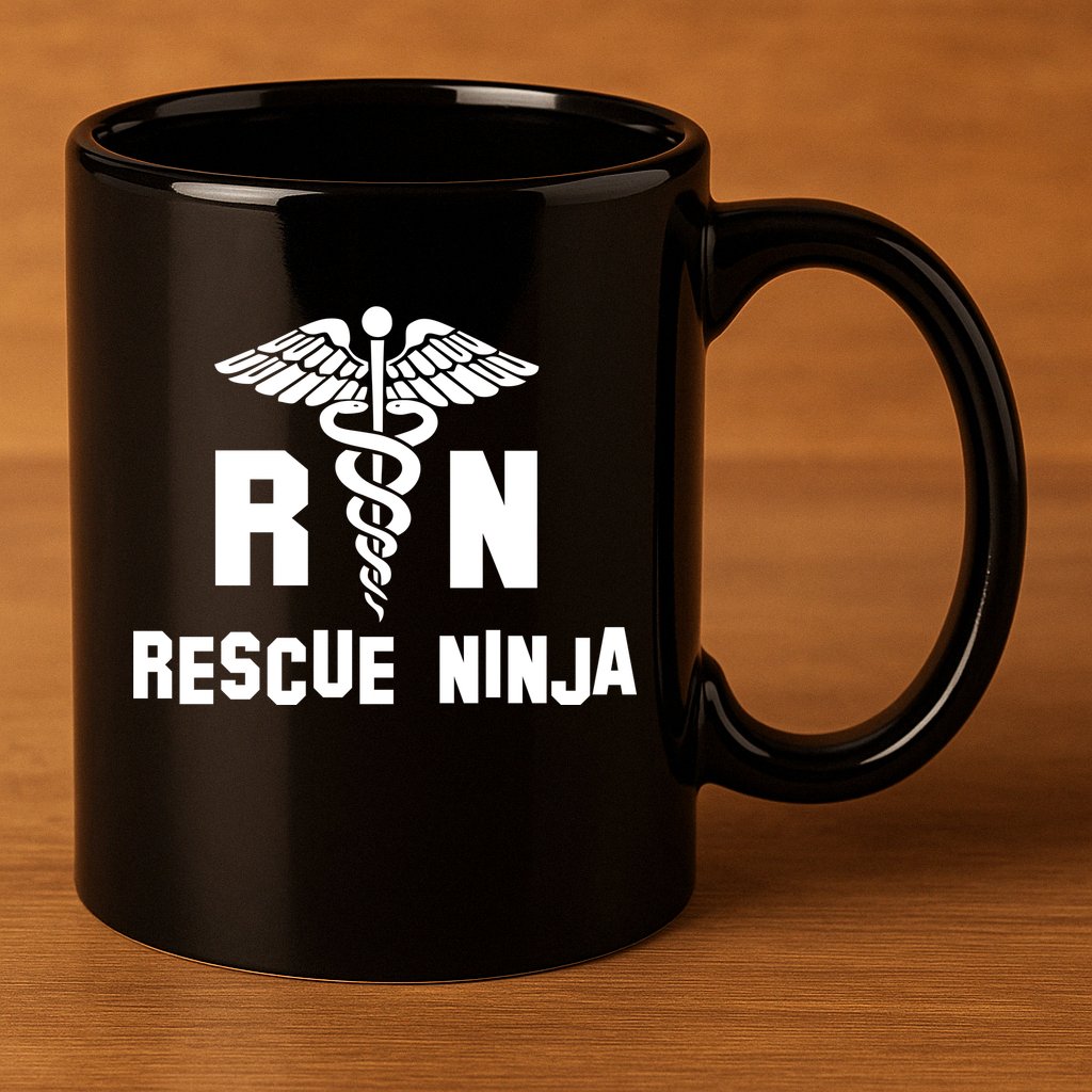 Rescue Ninja RN Nurse 11oz C Handle Ceramic Mug