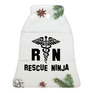 Rescue Ninja RN Nurse Ceramic Bell Ornament