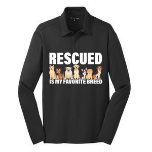 Rescued Is My Favorite Breed Silk Touch Performance Long Sleeve Polo