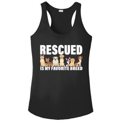 Rescued Is My Favorite Breed Ladies PosiCharge Competitor Racerback Tank