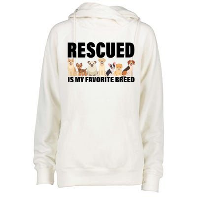 Rescued Is My Favorite Breed Womens Funnel Neck Pullover Hood