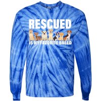 Rescued Is My Favorite Breed Tie-Dye Long Sleeve Shirt