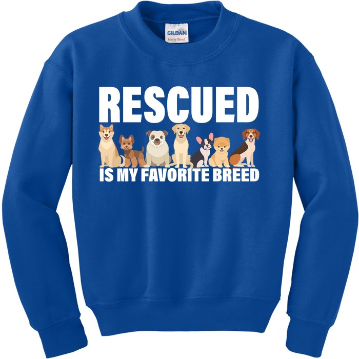 Rescued Is My Favorite Breed Kids Sweatshirt