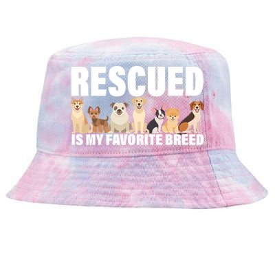 Rescued Is My Favorite Breed Tie-Dyed Bucket Hat