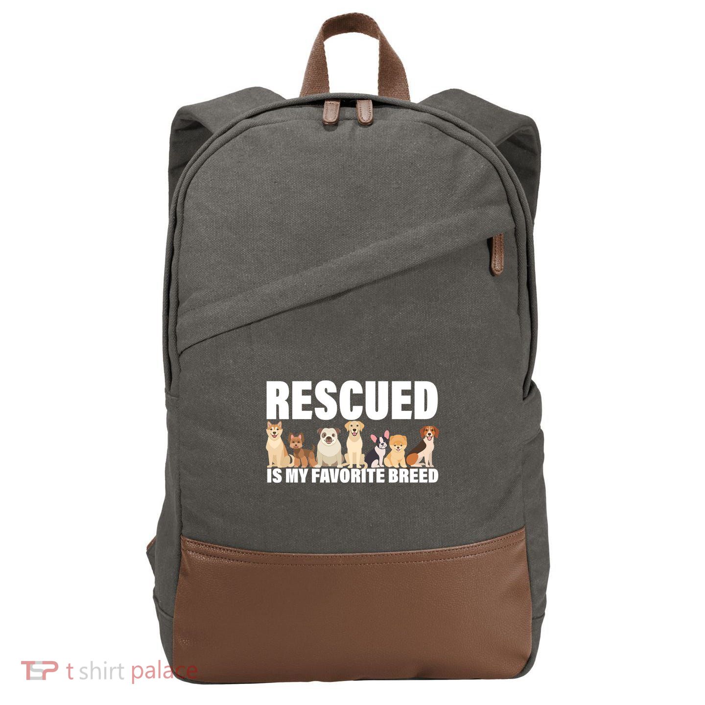 Rescued Is My Favorite Breed Cotton Canvas Backpack
