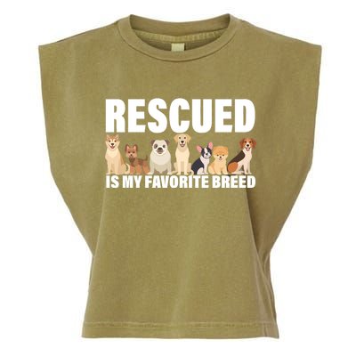 Rescued Is My Favorite Breed Garment-Dyed Women's Muscle Tee