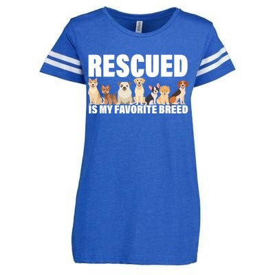 Rescued Is My Favorite Breed Enza Ladies Jersey Football T-Shirt