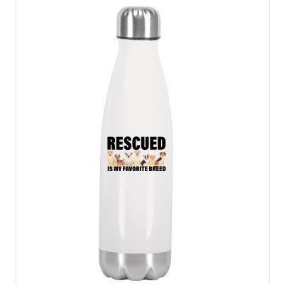 Rescued Is My Favorite Breed Stainless Steel Insulated Water Bottle