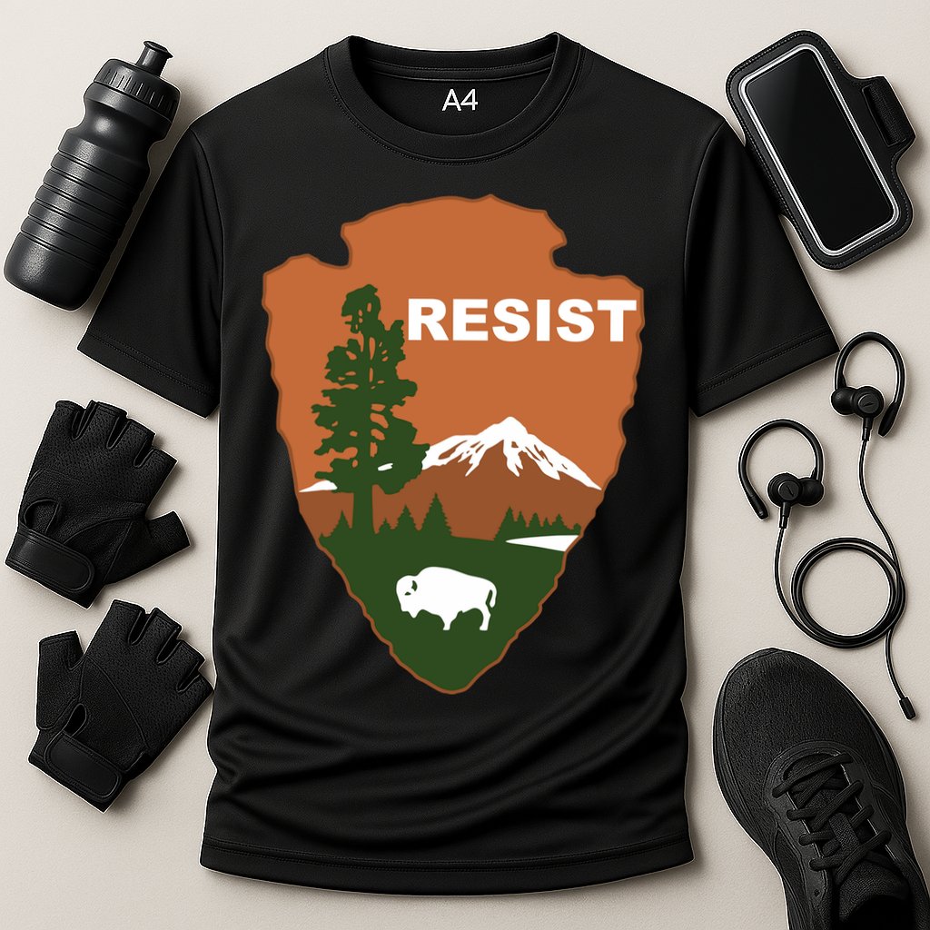 Resist. Earth DayNational Park Rangers Spoof Logo Cooling Performance Crew T-Shirt