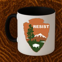 Resist. Earth DayNational Park Rangers Spoof Logo Mug
