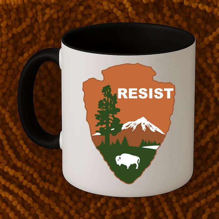 Resist. Earth DayNational Park Rangers Spoof Logo Mug