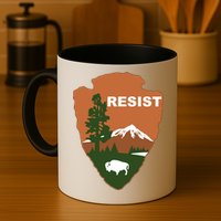 Resist. Earth DayNational Park Rangers Spoof Logo Mug