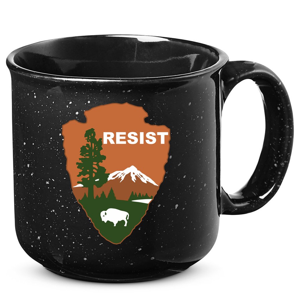 Resist. Earth DayNational Park Rangers Spoof Logo 15oz Campfire Ceramic Mug