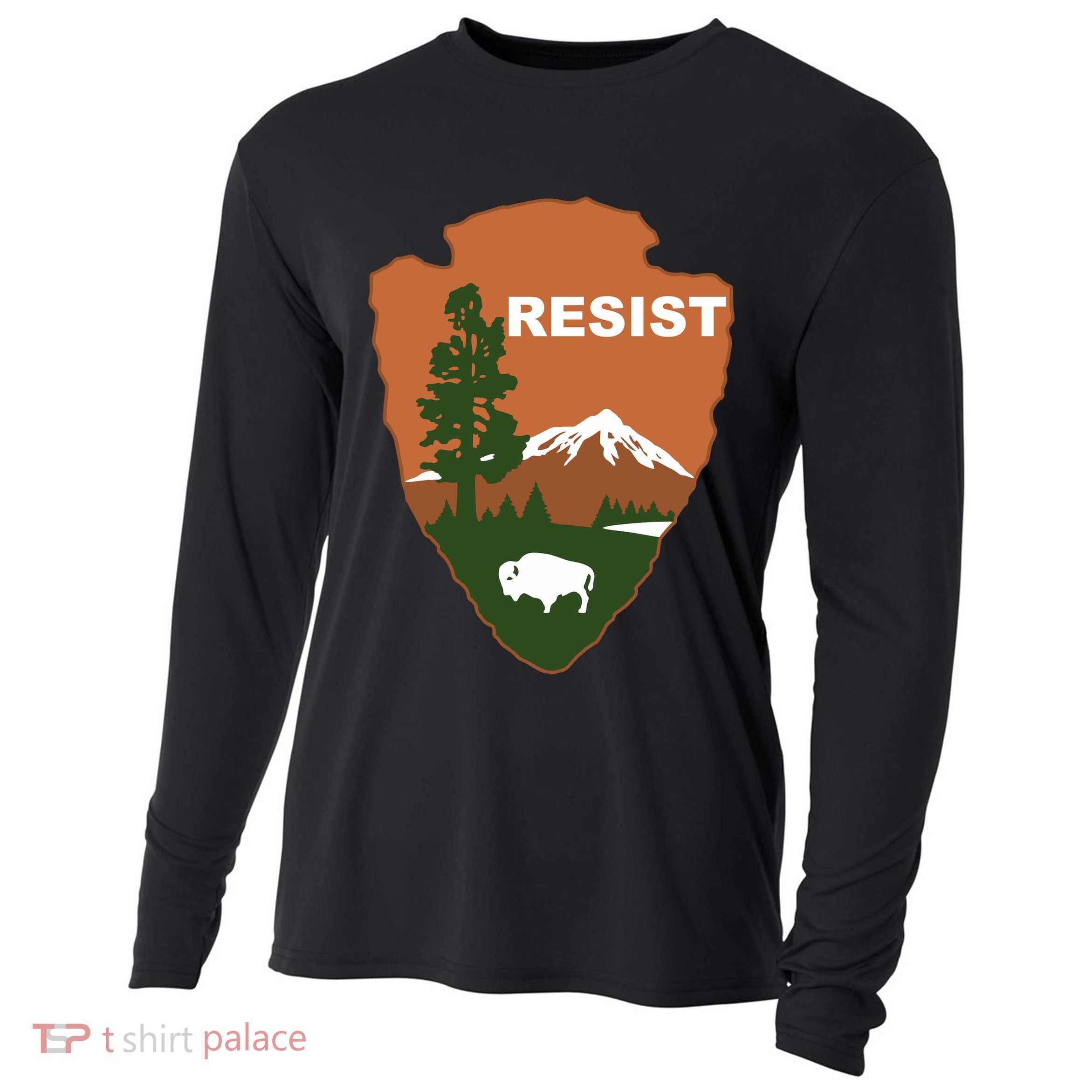 Resist. Earth DayNational Park Rangers Spoof Logo Cooling Performance Long Sleeve Crew