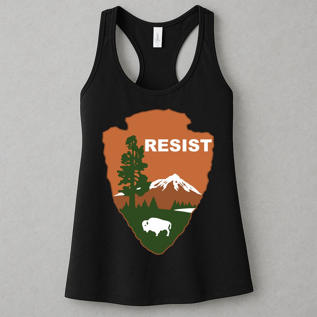 Resist. Earth DayNational Park Rangers Spoof Logo Womens Tank Top