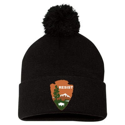 Resist. Earth DayNational Park Rangers Spoof Logo Pom Pom 12in Knit Beanie