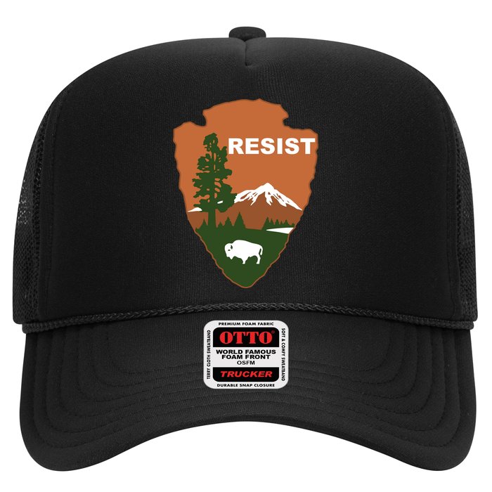 Resist. Earth DayNational Park Rangers Spoof Logo Trucker Hat