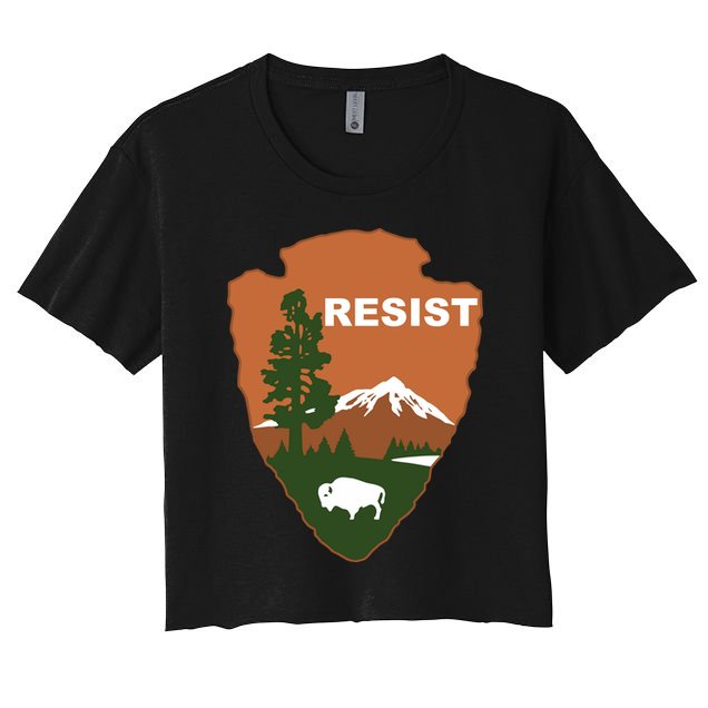 Resist. Earth DayNational Park Rangers Spoof Logo Crop Top
