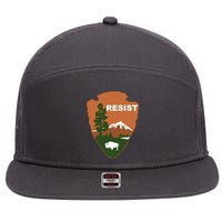 Resist. Earth DayNational Park Rangers Spoof Logo 7 Panel Mesh Trucker Snapback Hat