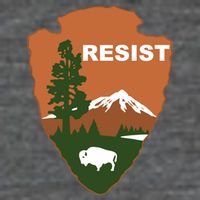 Resist. Earth DayNational Park Rangers Spoof Logo Button