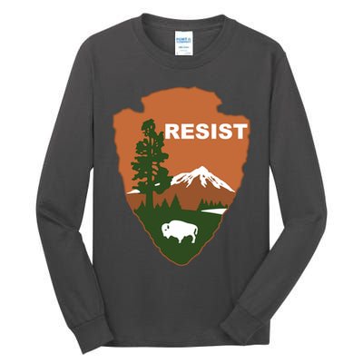 Resist. Earth DayNational Park Rangers Spoof Logo Tall Long Sleeve T-Shirt