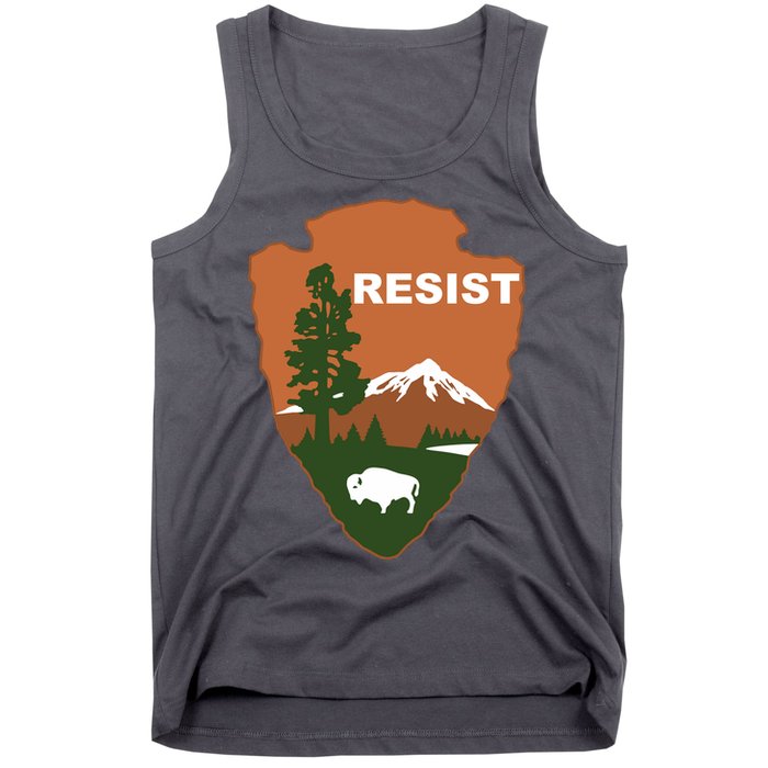 Resist. Earth DayNational Park Rangers Spoof Logo Tank Top