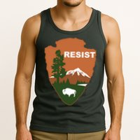 Resist. Earth DayNational Park Rangers Spoof Logo Tank Top