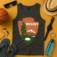 Resist. Earth DayNational Park Rangers Spoof Logo Tank Top