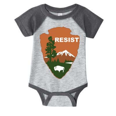 Resist. Earth DayNational Park Rangers Spoof Logo Infant Baby Jersey Bodysuit