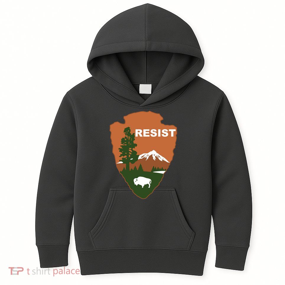Resist. Earth DayNational Park Rangers Spoof Logo Kids Hoodie