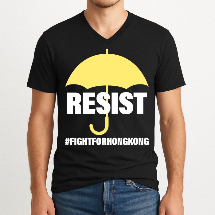 Resist. Fight For Hong Kong V-Neck T-Shirt