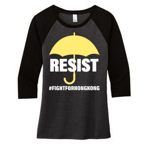 Resist. Fight For Hong Kong Women's Tri-Blend 3/4-Sleeve Raglan Shirt