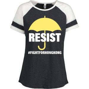 Resist. Fight For Hong Kong Enza Ladies Jersey Colorblock Tee