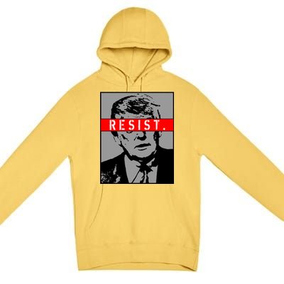 Resist. President Donald Trump Anti Trump The Resistance Premium Pullover Hoodie