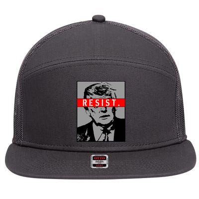 Resist. President Donald Trump Anti Trump The Resistance 7 Panel Mesh Trucker Snapback Hat