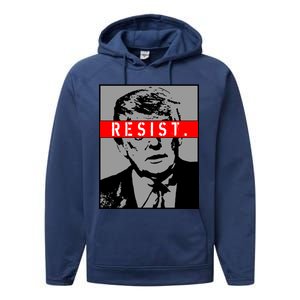 Resist. President Donald Trump Anti Trump The Resistance Performance Fleece Hoodie