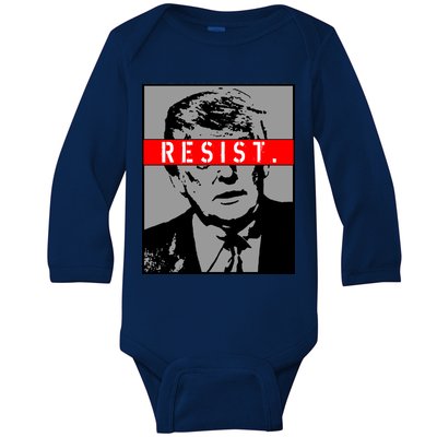 Resist. President Donald Trump Anti Trump The Resistance Baby Long Sleeve Bodysuit