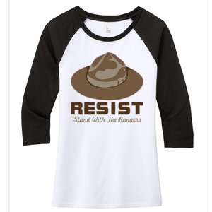 Resist. Stand With the Rangers National Parks Women's Tri-Blend 3/4-Sleeve Raglan Shirt