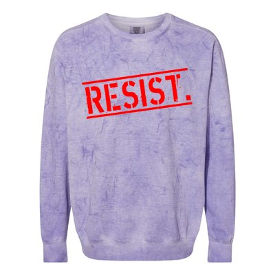 Resist. Vintage Army Stamp Anti Trump Resistance Colorblast Crewneck Sweatshirt