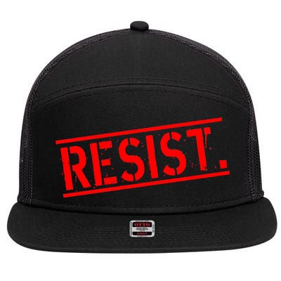 Resist. Vintage Army Stamp Anti Trump Resistance 7 Panel Mesh Trucker Snapback Hat