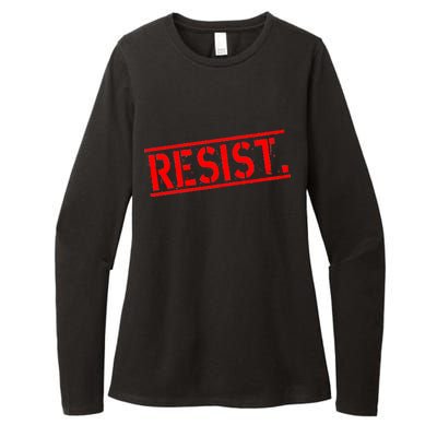 Resist. Vintage Army Stamp Anti Trump Resistance Womens CVC Long Sleeve Shirt