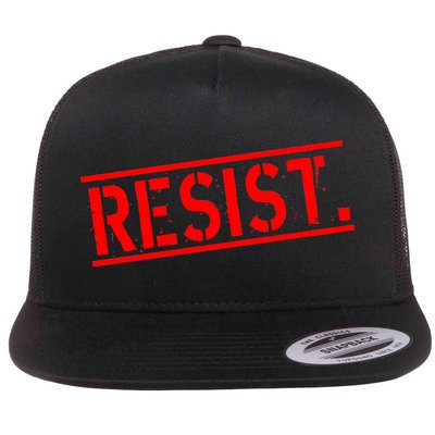 Resist. Vintage Army Stamp Anti Trump Resistance Flat Bill Trucker Hat