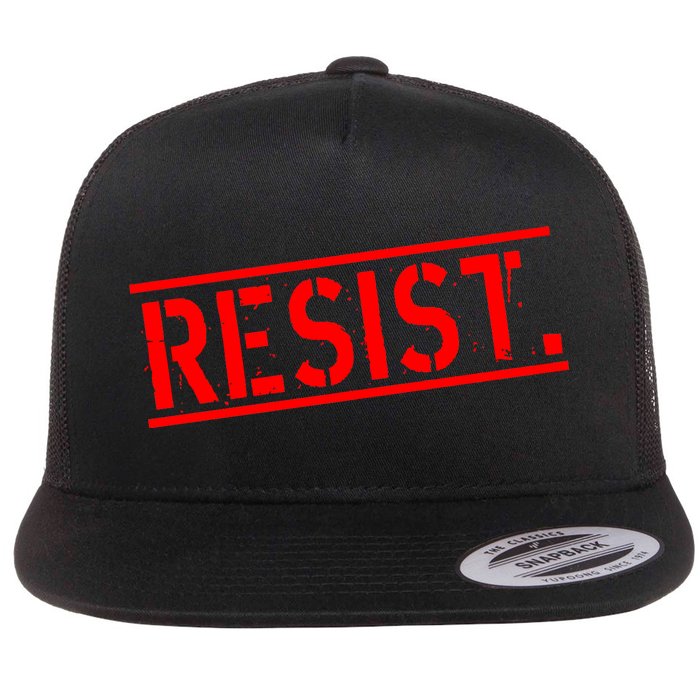 Resist. Vintage Army Stamp Anti Trump Resistance Flat Bill Trucker Hat