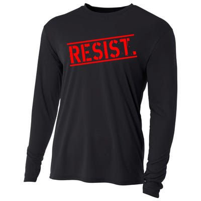 Resist. Vintage Army Stamp Anti Trump Resistance Cooling Performance Long Sleeve Crew